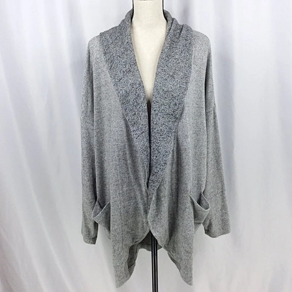 Banana Republic Open Lofty‎ Knit Cardigan Sweater Womens Size M/L Gray Pockets